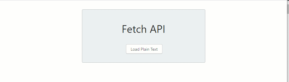 2. Fetch API with Plain text
