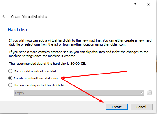 11. Add a virtual hard disk