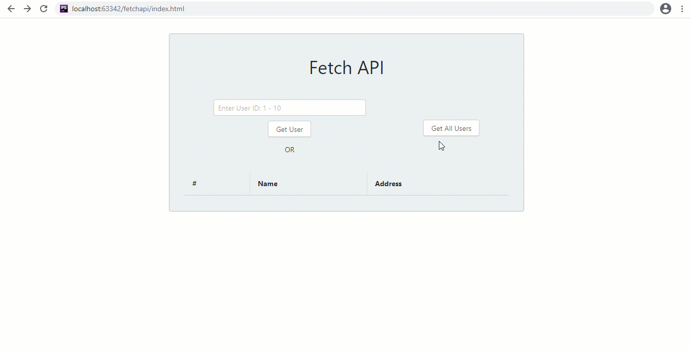 6. Fetch api witj json -- all users plus spinner