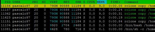 4. rclone running in bash script