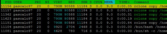 4. rclone running in bash script