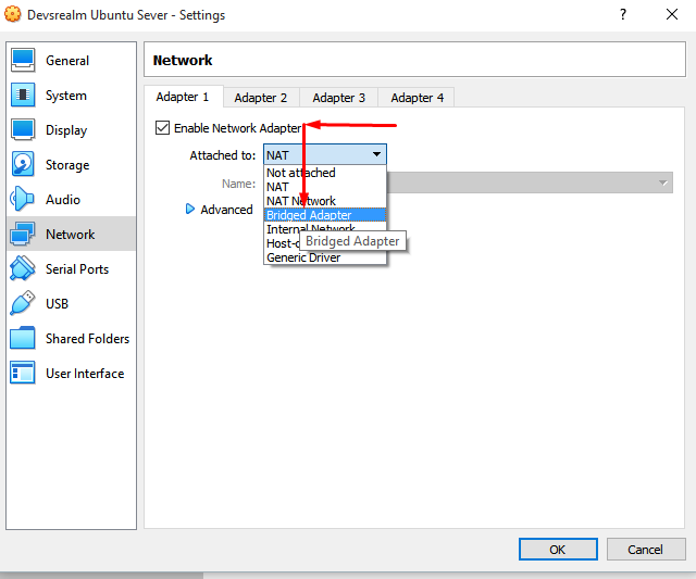 27. Network Adapter 1 - Brigded adpater