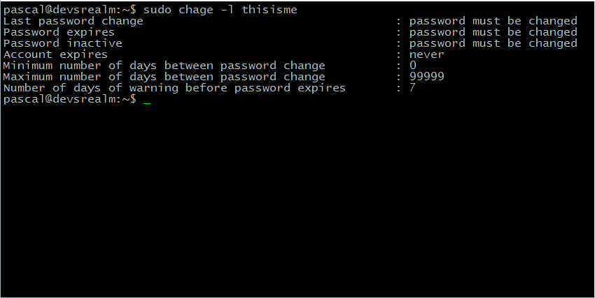 2. Force user to change password and confirming