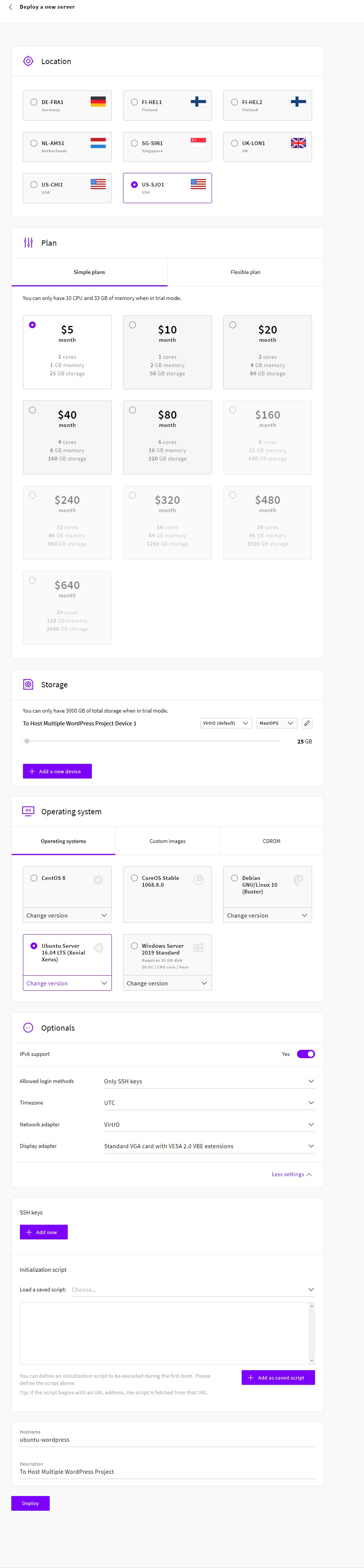 Deploy Server Setting at Upcloud