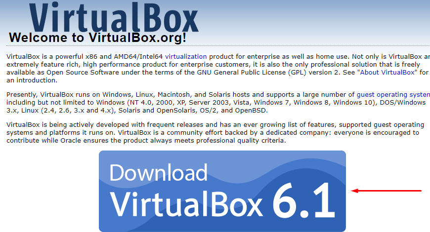 1. Download VirtualBox