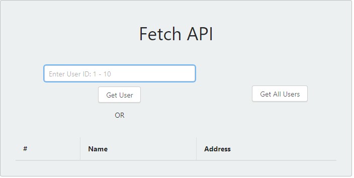 3. Fetch API with JSON - HTML Structure