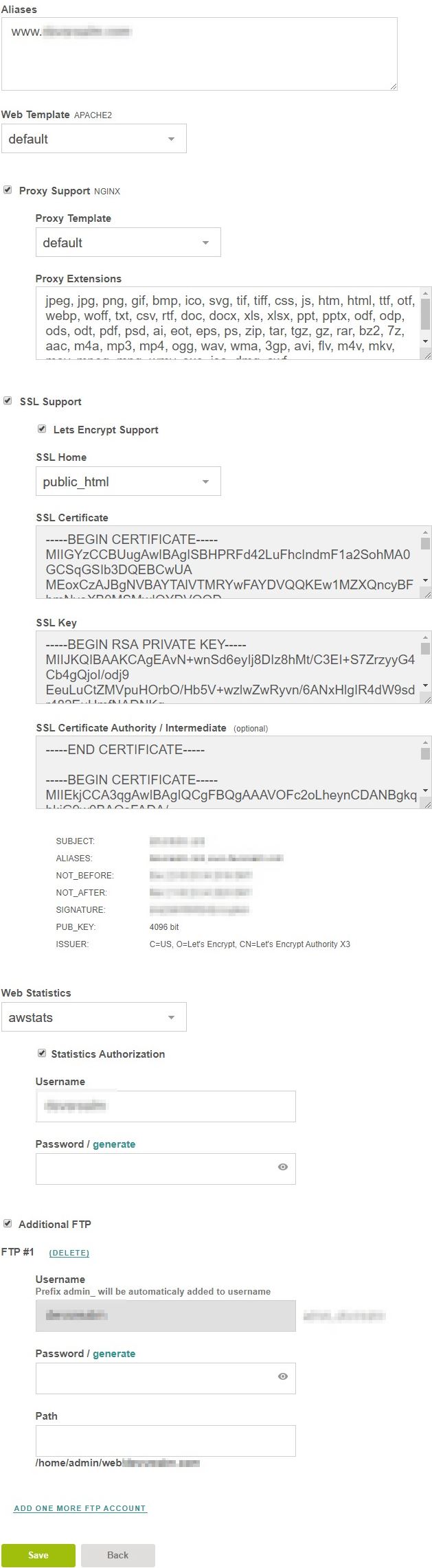 60. Vestacp Advance section in web