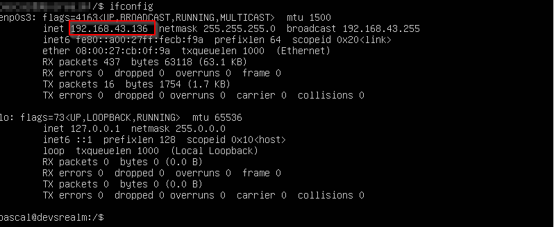 31. IFCONFIG SHOW IP ADDRESS