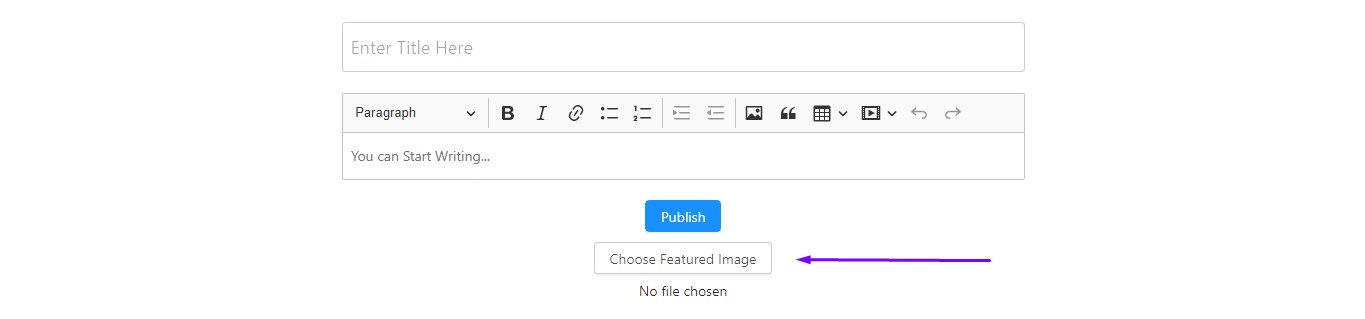 File upload button in create view