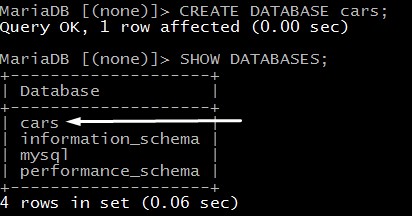 1.) Create Database, and show database