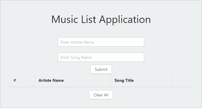 1. HTML Structure of Music List Application