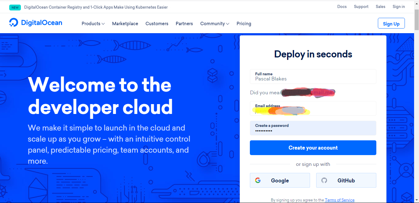 Register DigitalOcean alt