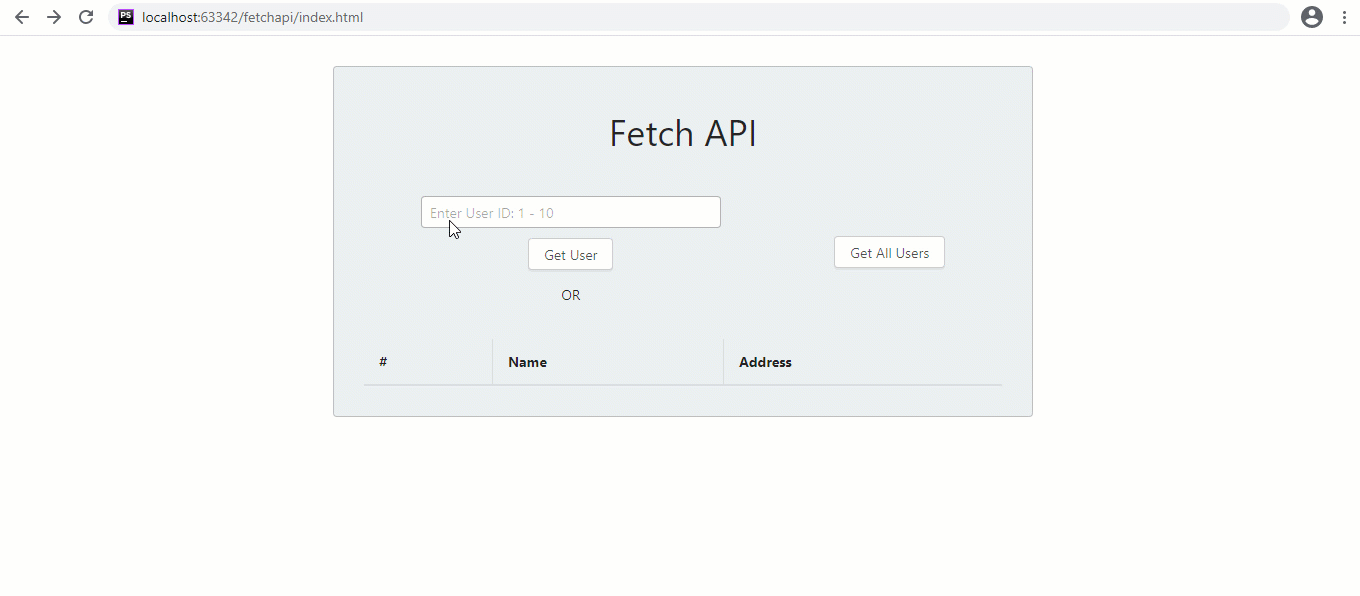 5. Fetch api with json -- single user plus spinner